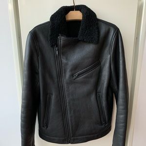 Theory leather shearling jacket